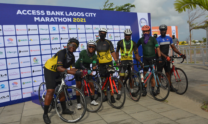 Bikers at Access Bank Marathon Lagos City 2021