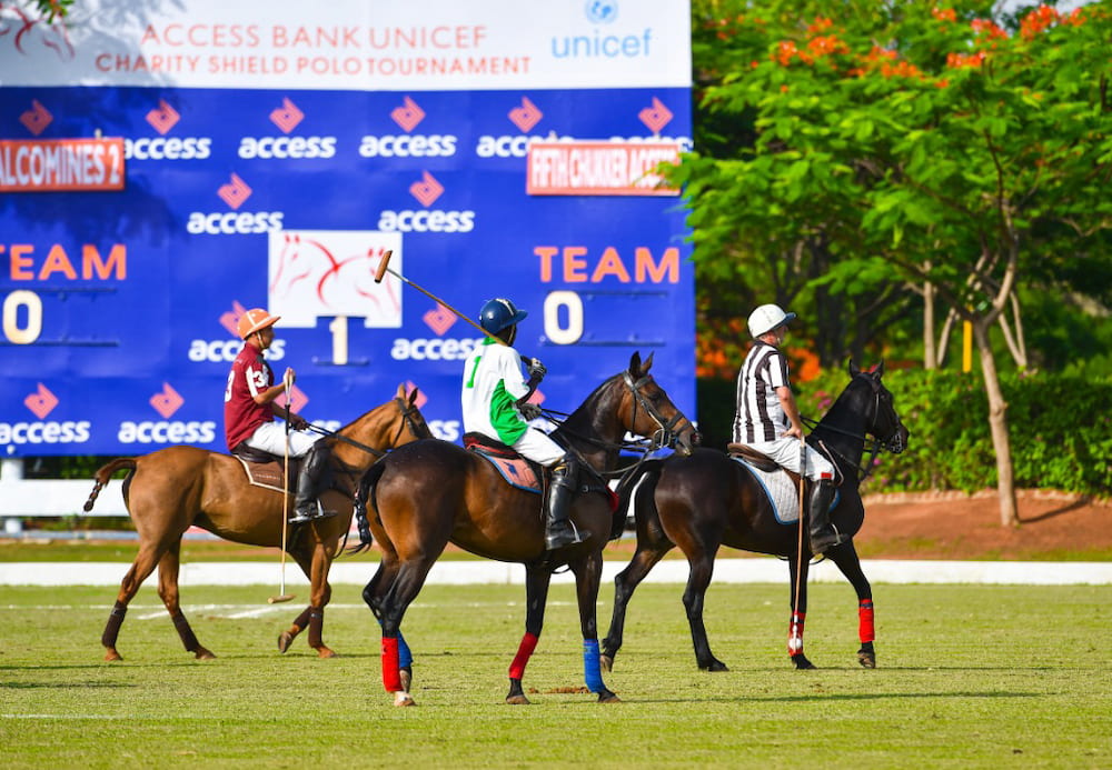 Men on horses at and Access Bank event